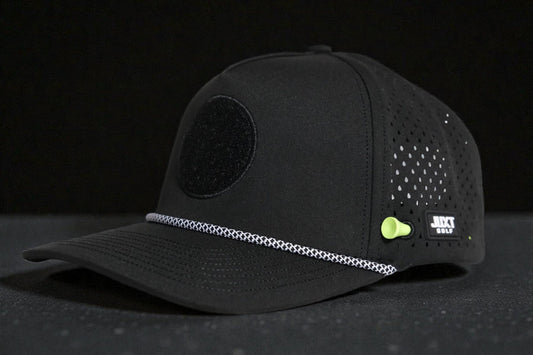 JUXT 'Stick it' Black Rope Golf Hat - Pick 3 Patches!