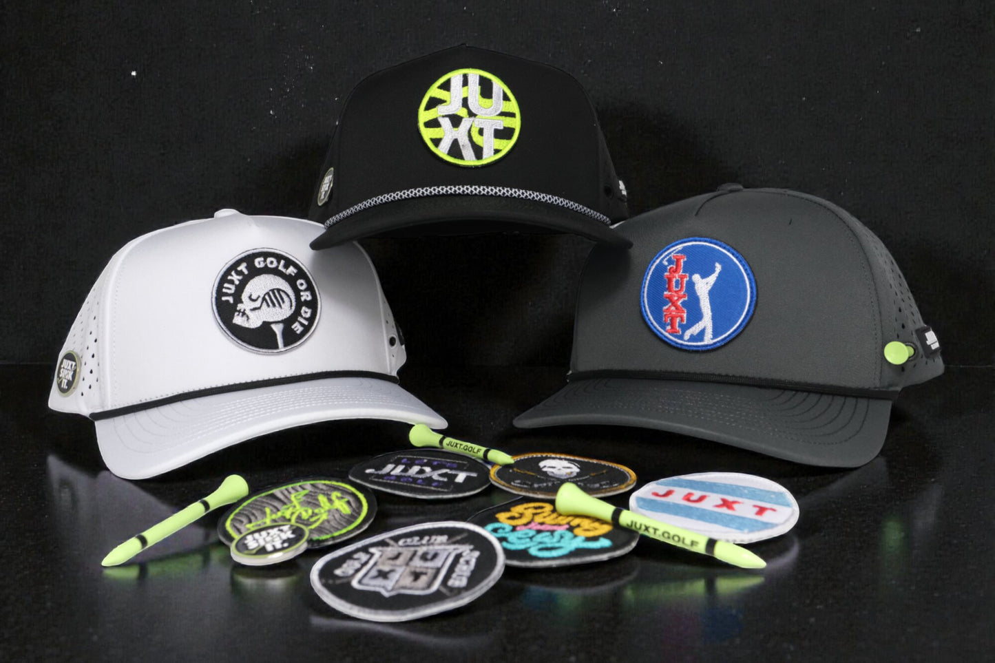 JUXT 'Stick it' Navy Blue Rope Golf Hat - Pick 3 Patches!