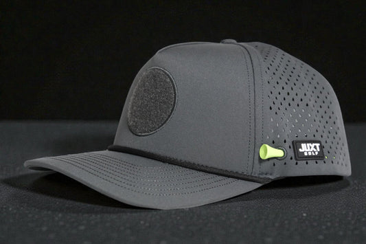 JUXT 'Stick it' Gray Rope Golf Hat - Pick 3 Patches!