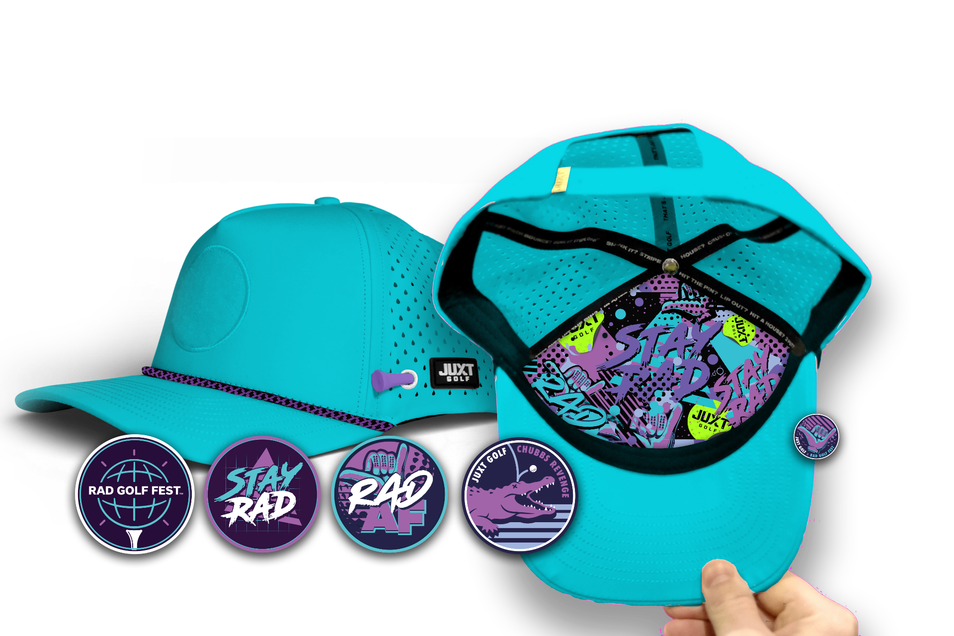 Custom rope hat with embroidered patch