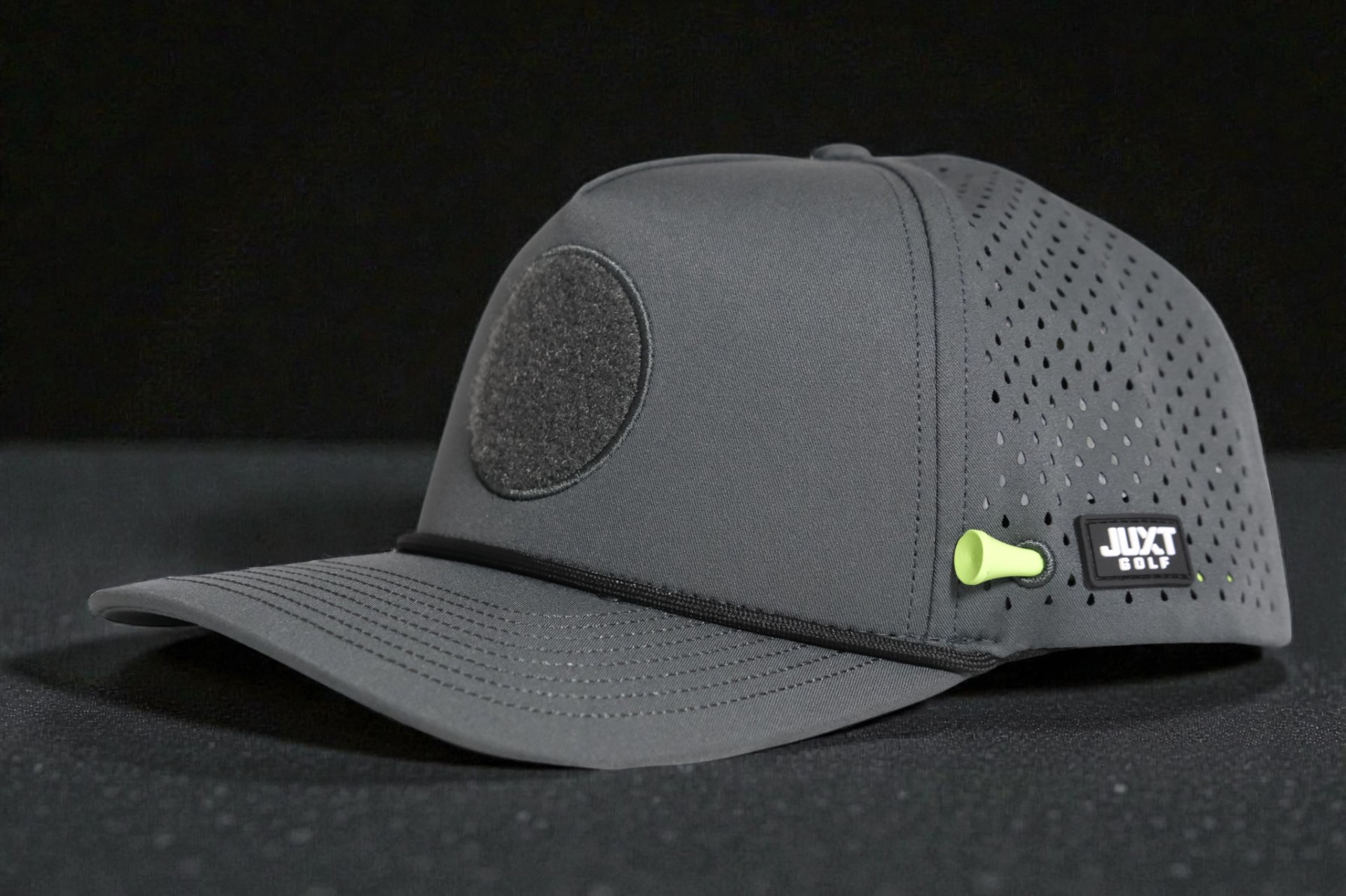 Gray JUXT rope hat side profile
