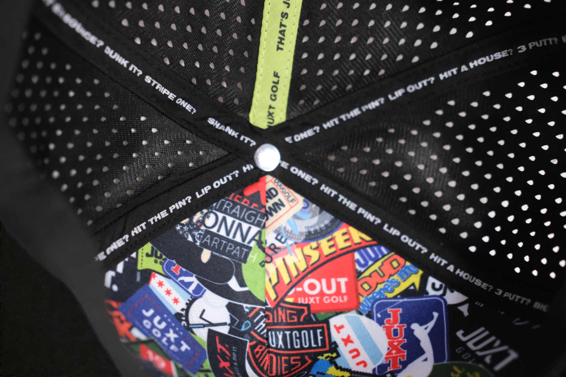 Inside detail of JUXT hat lining