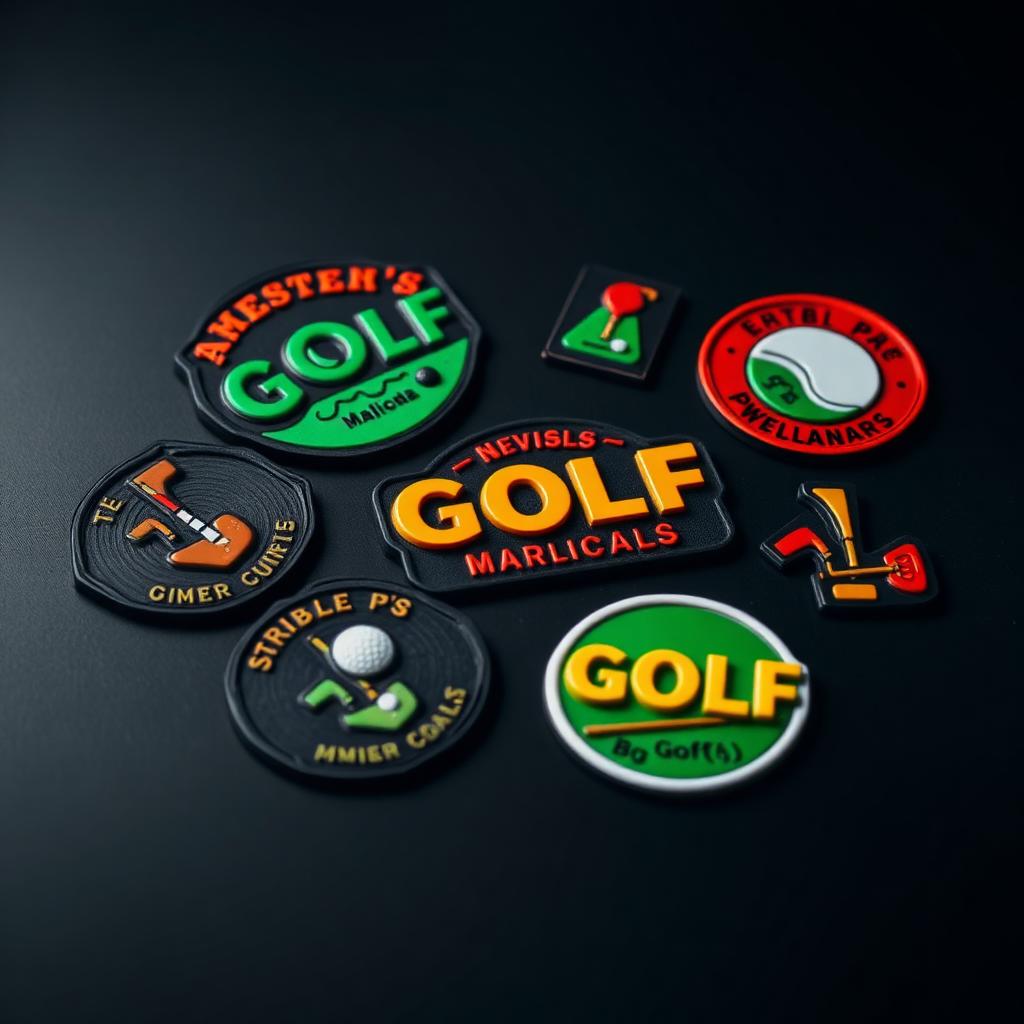 Assortment of custom 3D PVC golf morale patches
