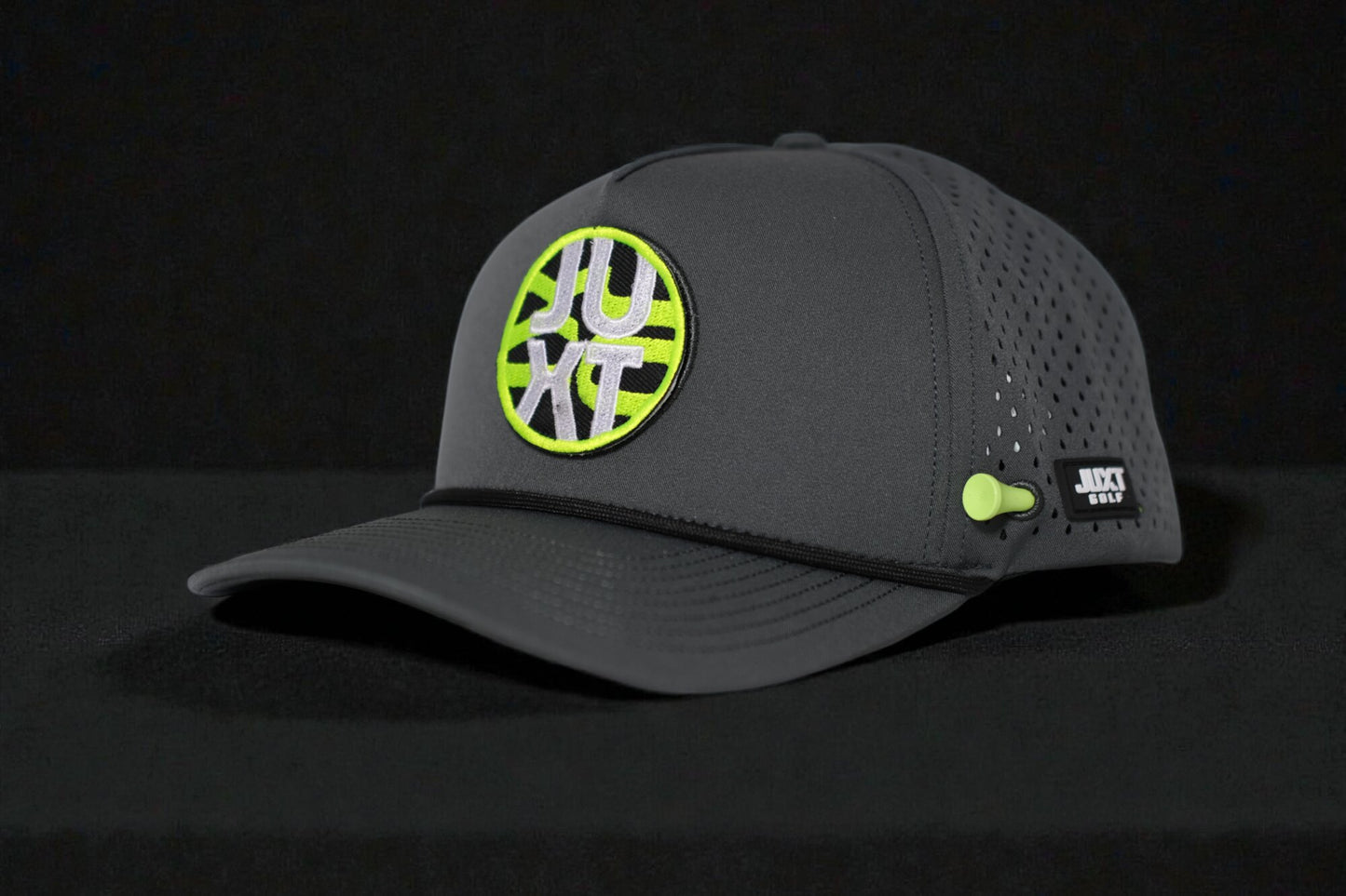 JUXT 'Stick it' Gray Rope Golf Hat - Pick 3 Patches!