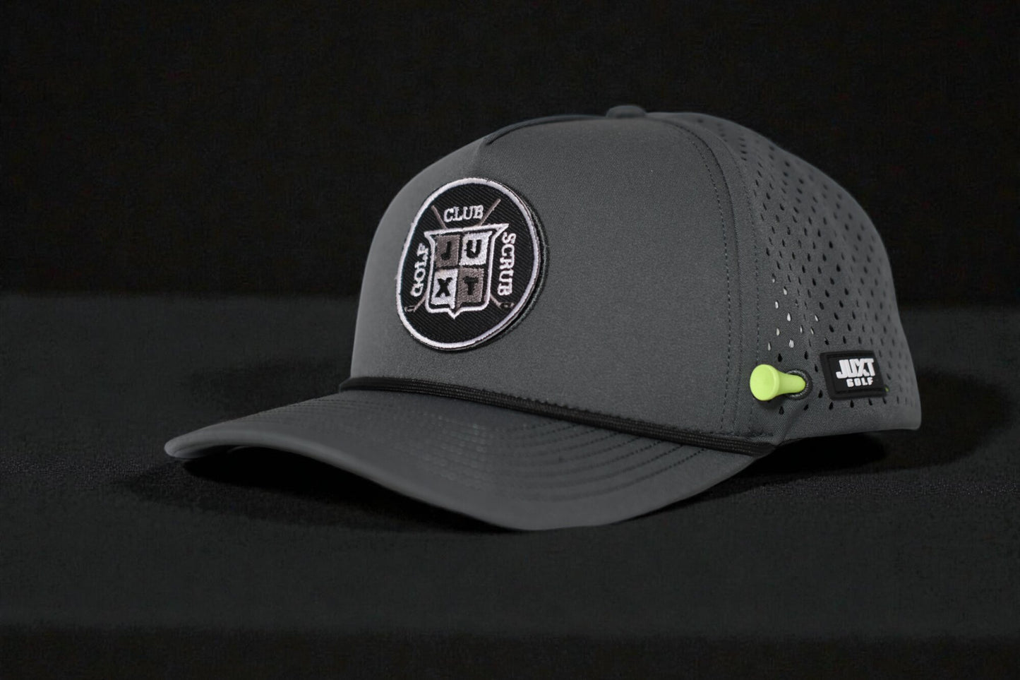 JUXT 'Stick it' Gray Rope Golf Hat - Pick 3 Patches!