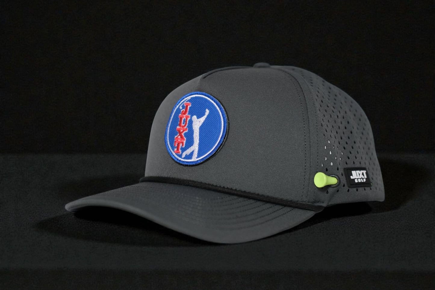 JUXT 'Stick it' Gray Rope Golf Hat - Pick 3 Patches!