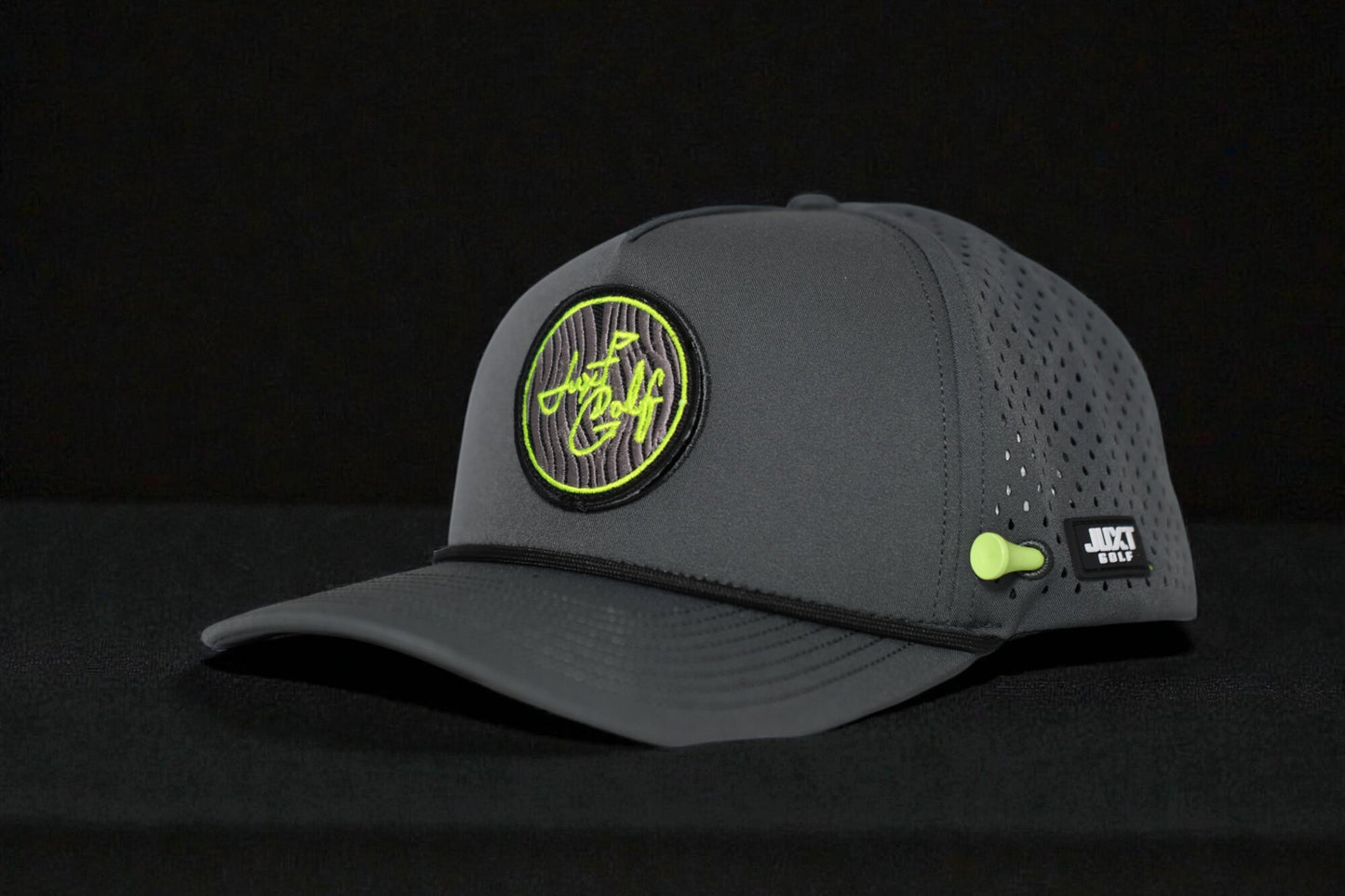 JUXT 'Stick it' Gray Rope Golf Hat - Pick 3 Patches!