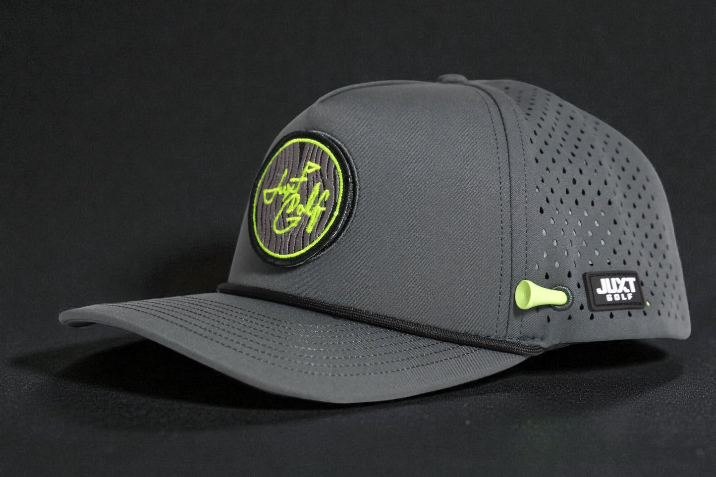 JUXT 'Stick it' Gray Rope Golf Hat - Pick 3 Patches!