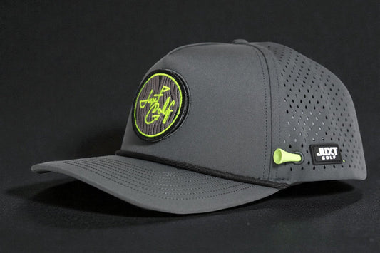 JUXT 'Stick it' Gray Rope Golf Hat - Pick 3 Patches!